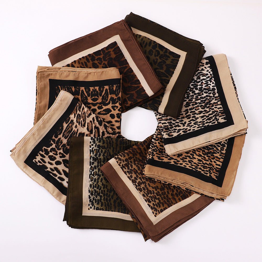 Leopard Print Square Scarf Hijab (MH182) - Mariam's Collection