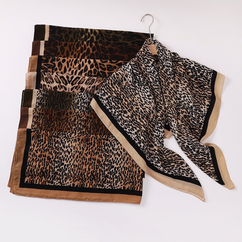 Leopard Print Square Scarf Hijab (MH182) - Mariam's Collection