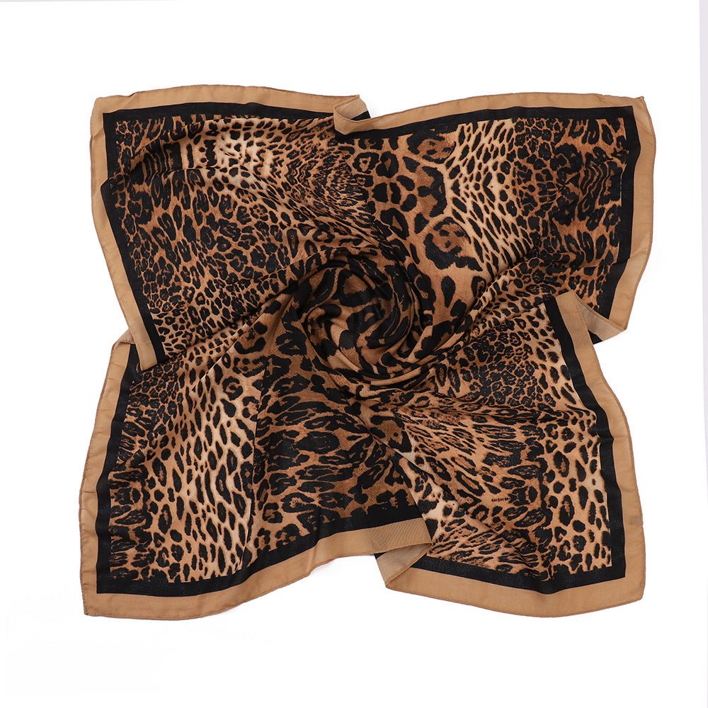 Leopard Print Square Scarf Hijab (MH182) - Mariam's Collection