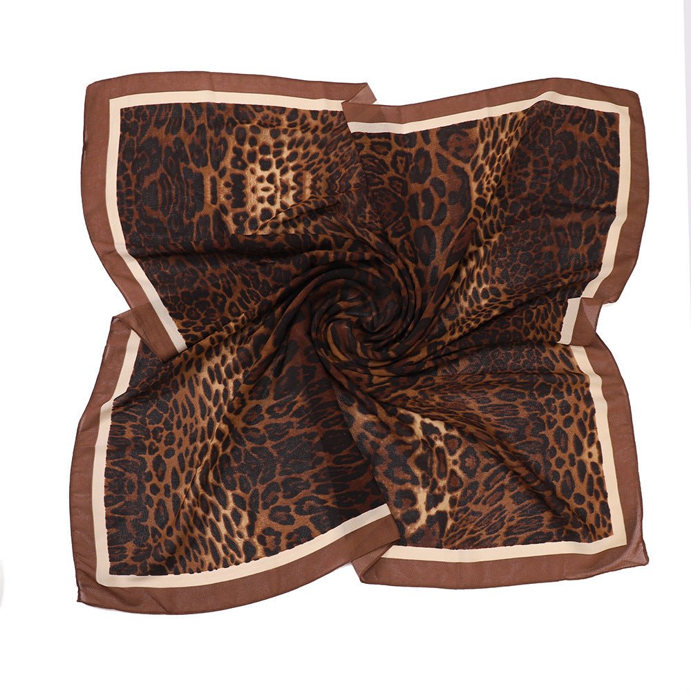 Leopard Print Square Scarf Hijab (MH182) - Mariam's Collection