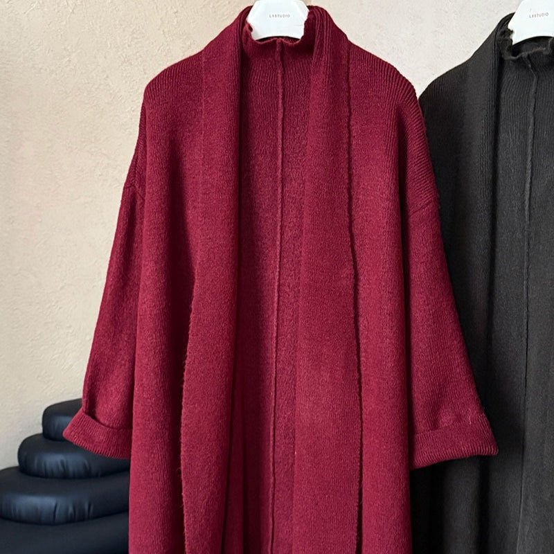 Long Knit Cardigan & Turtleneck Dress Set(MS177) - Mariam's Collection