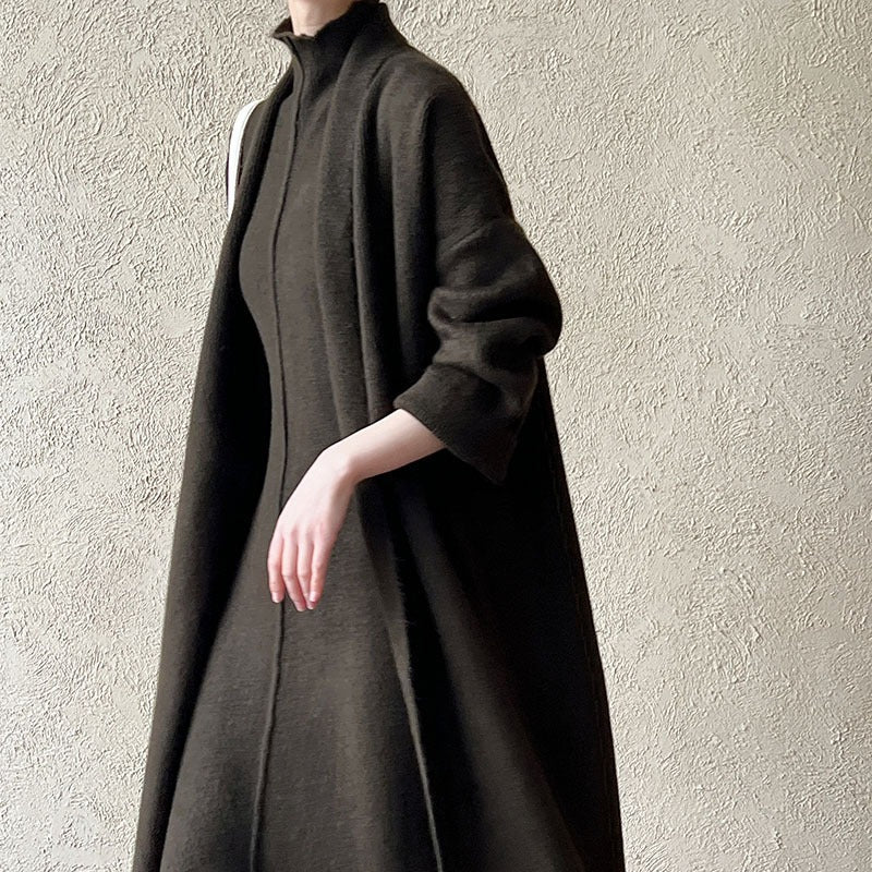 Long Knit Cardigan & Turtleneck Dress Set(MS177) - Mariam's Collection