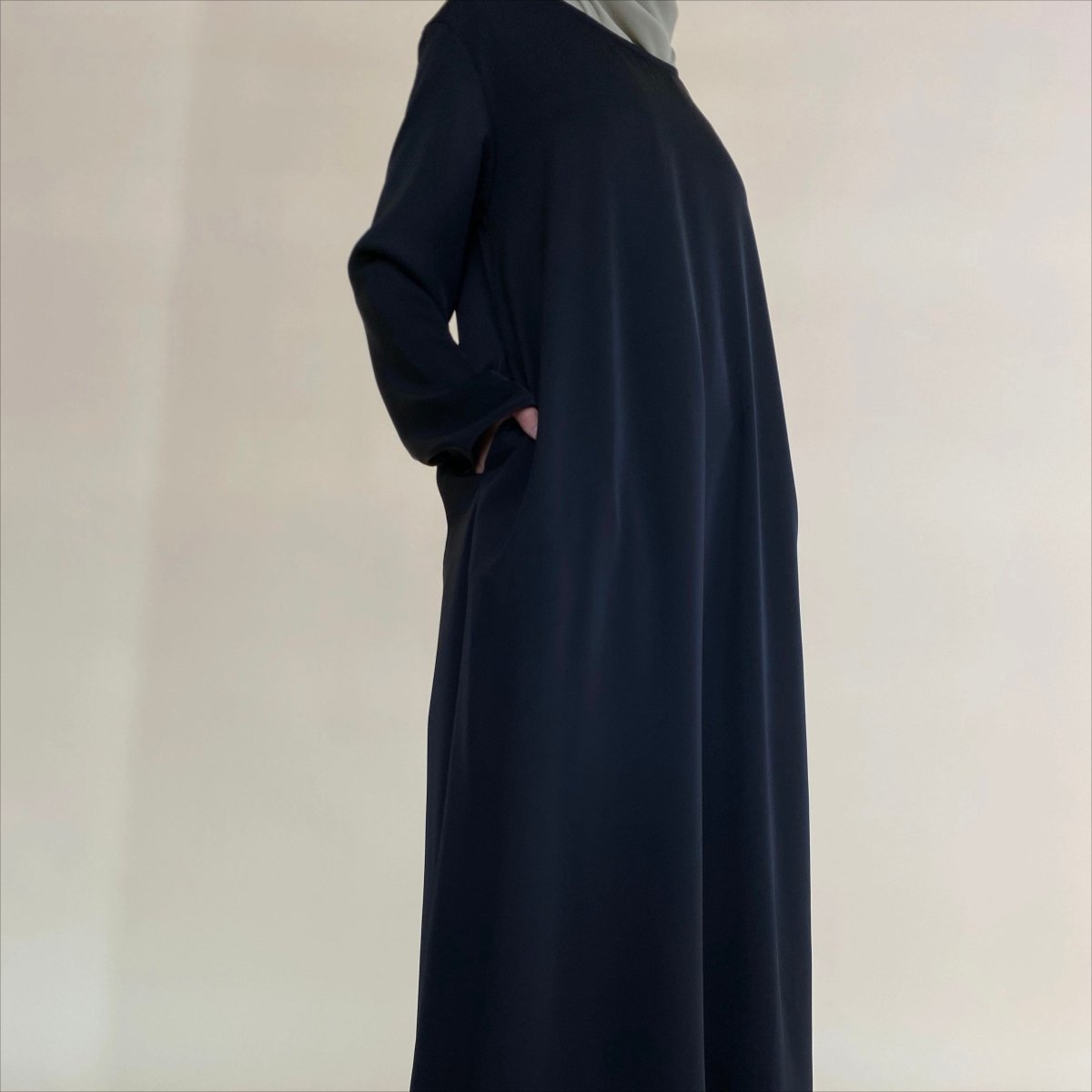 Long Sleeve Satin Inner Dress (MA061) - Mariam's Collection