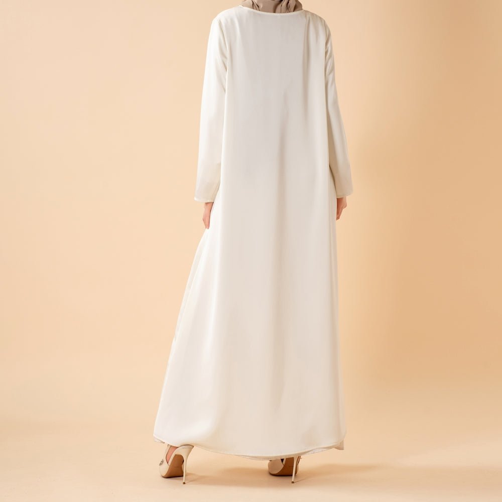 Long Sleeve Satin Inner Dress (MA061) - Mariam's Collection