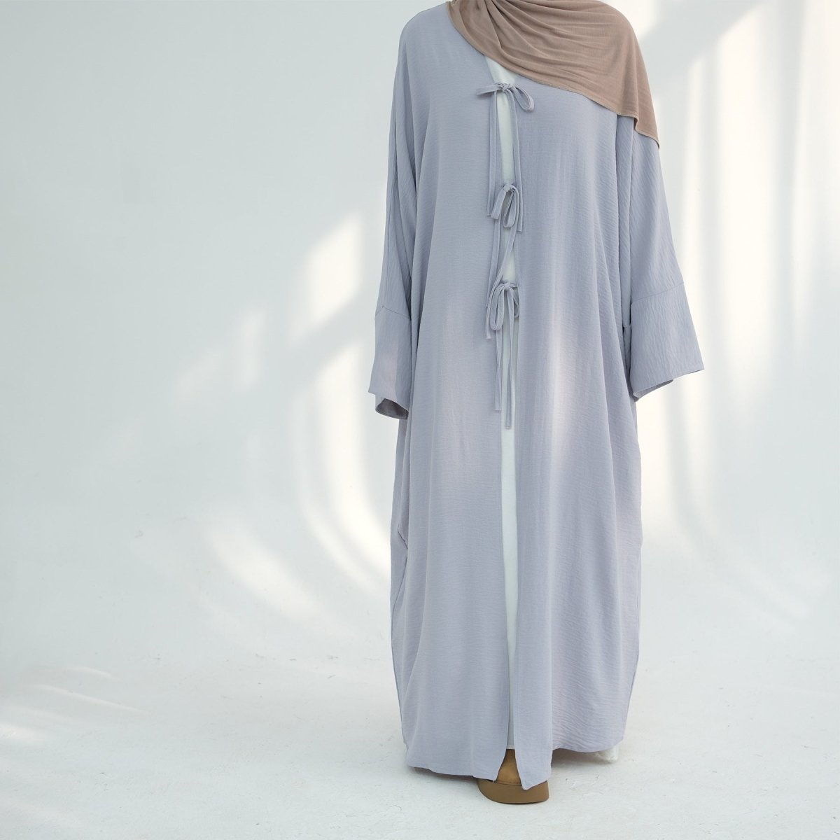 Loose Lace - Up Kimono Open Abaya (MOA107) - Mariam's Collection