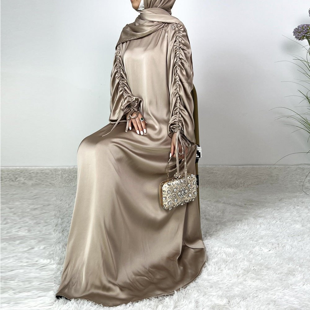 loose abaya dress Silk Abaya Dress, Loose Kaftan Maxi Gown for Women, Elegant Wedding Guest Outfit, Ramadan Eid Gift, Evening Resort Wear, Holiday Party Dress