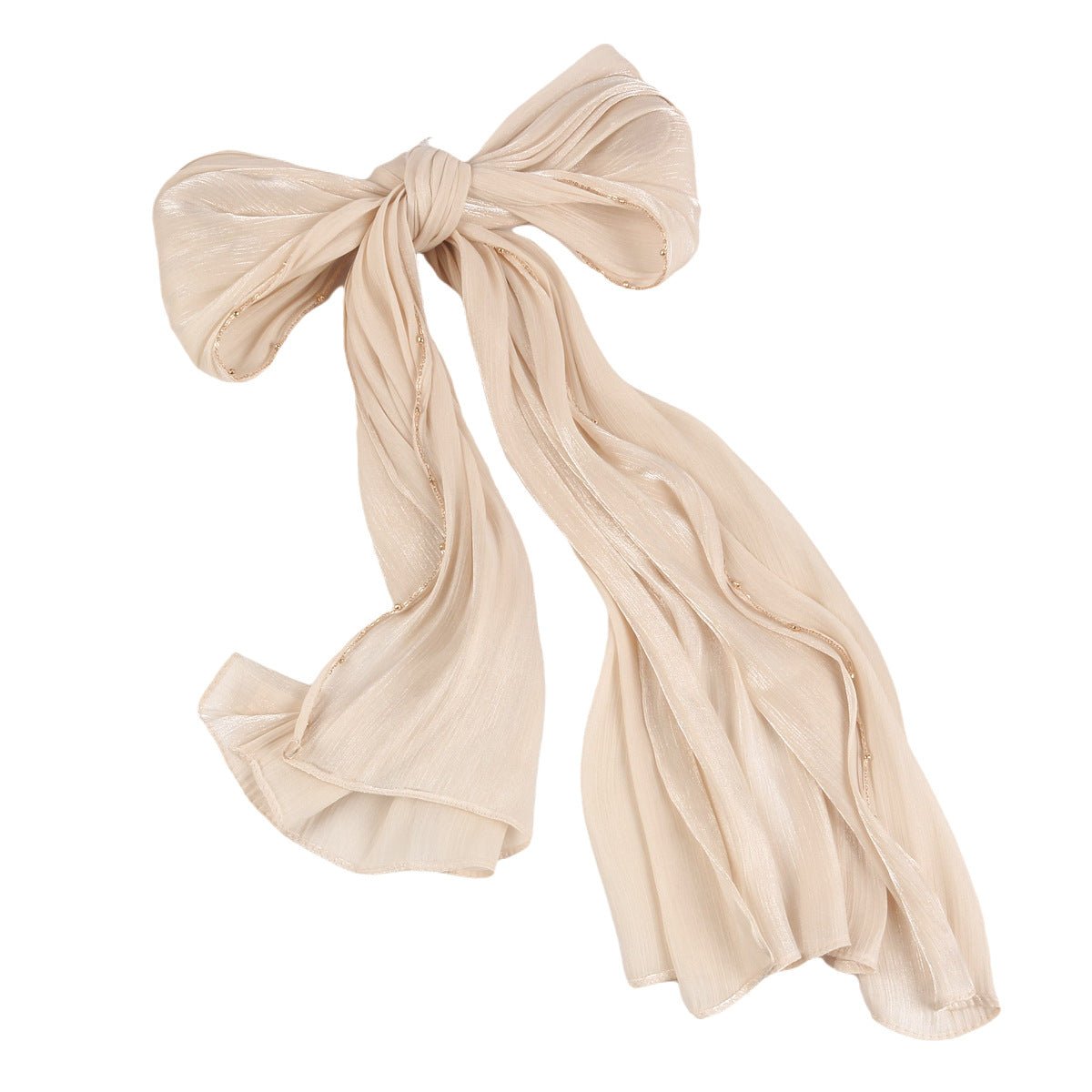 Lustrous Thread Hijab with Satin & Crinkle Texture, Featuring Metal Chain (MH142) - Mariam's Collection