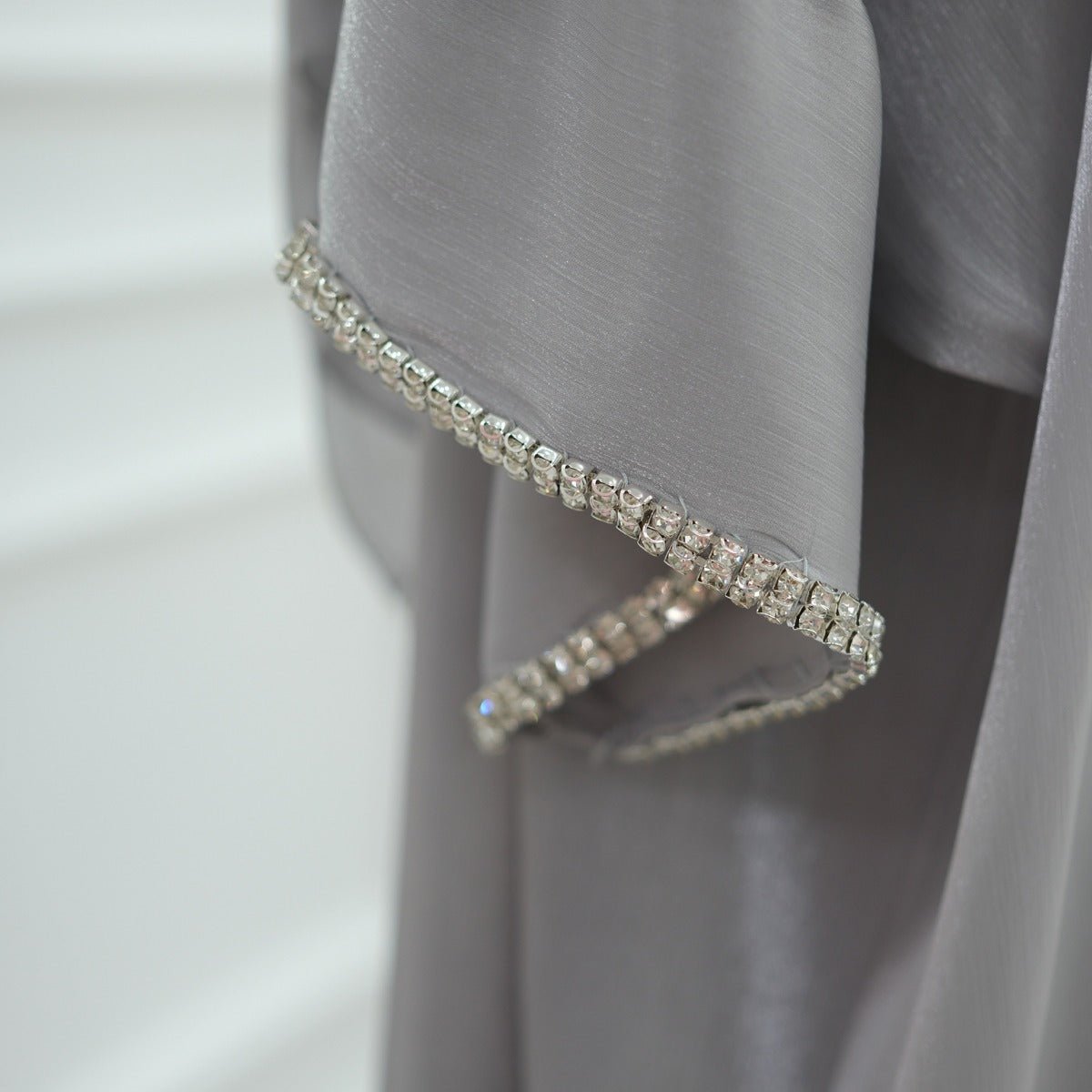 Luxe Beaded Cardigan Abaya | Modest Luxury Evening Wear Beading - Embellished Robes (MOA195) - Mariam's Collection