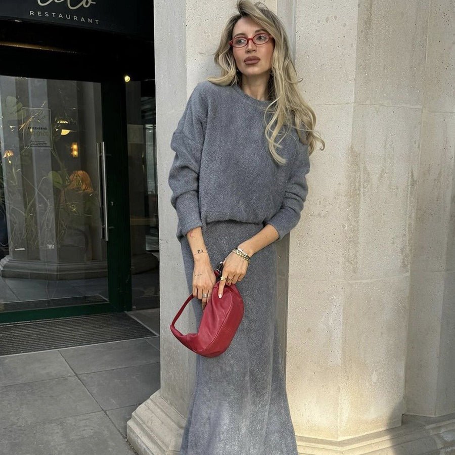 Luxe Fuzzy Sweater & Mermaid Skirt Set(MS192) - Mariam's Collection