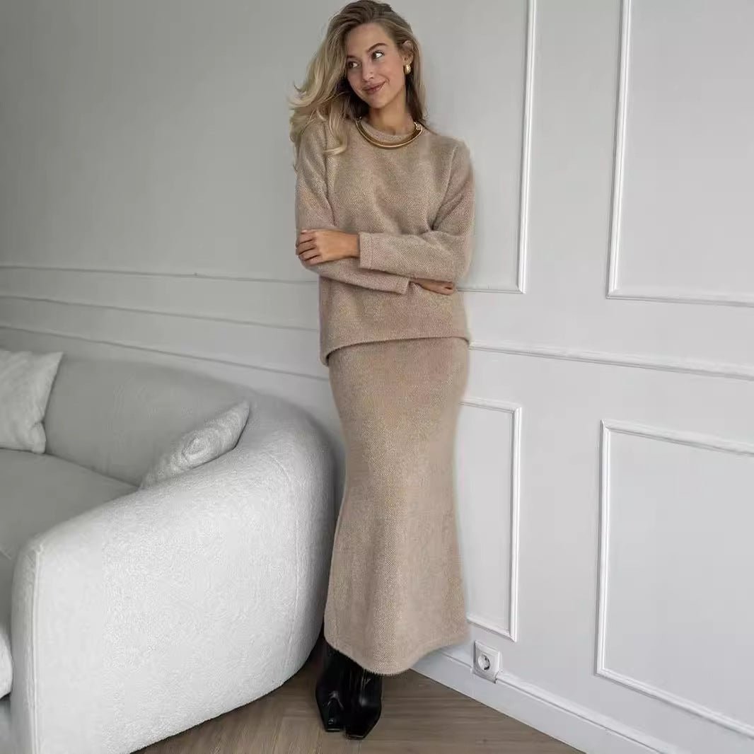Luxe Fuzzy Sweater & Mermaid Skirt Set(MS192) - Mariam's Collection