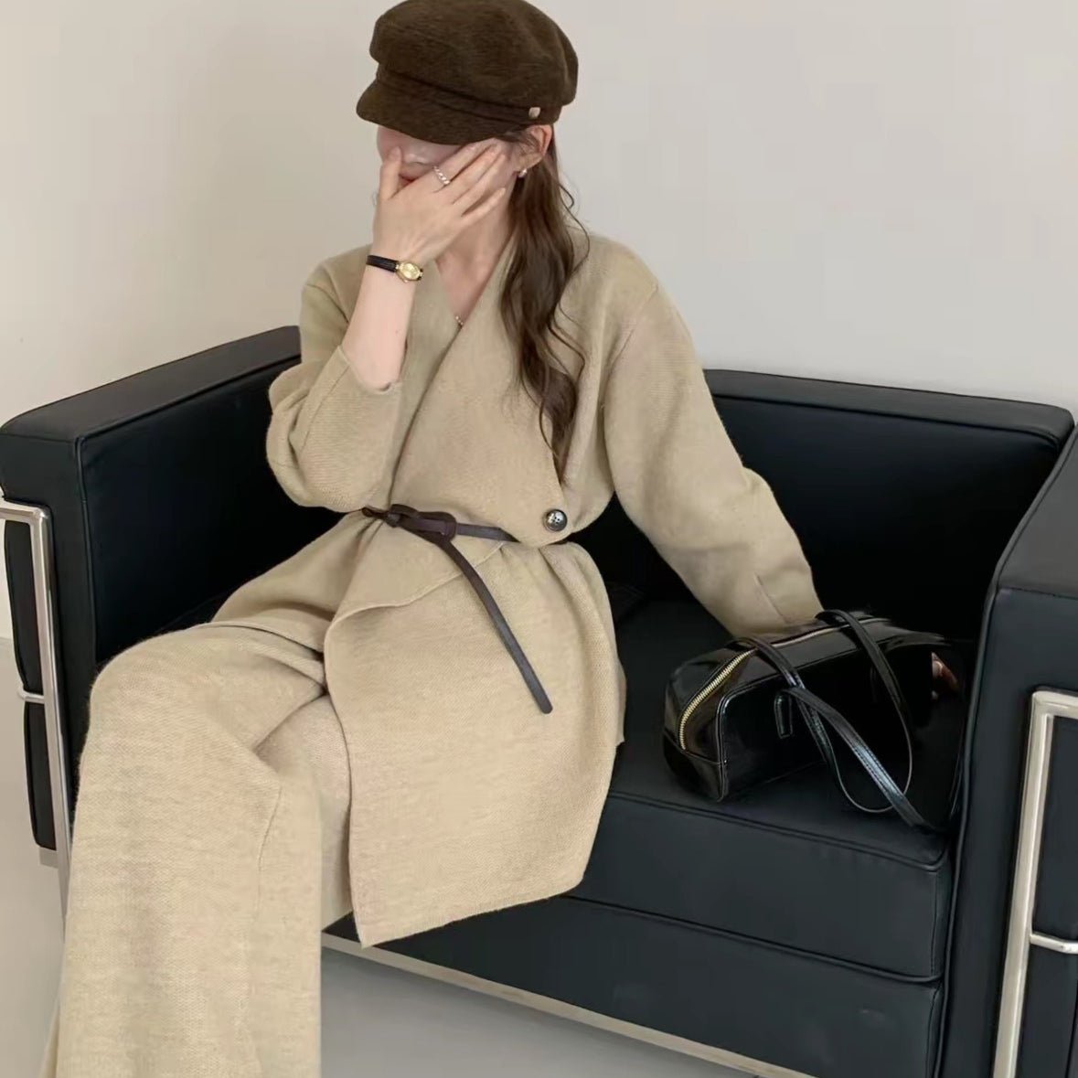 Luxe Knit Blazer & Wide - Leg Pants Set(MS197) - Mariam's Collection