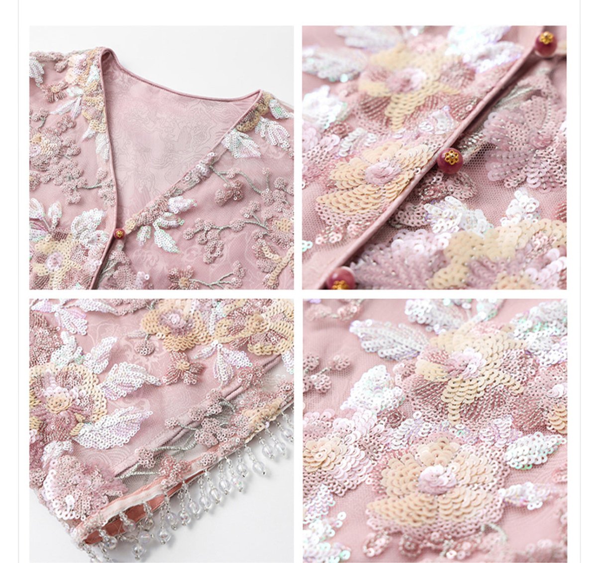 Luxury Embroidered Floral Jacket & Skirt Set(MS307) - Mariam's Collection