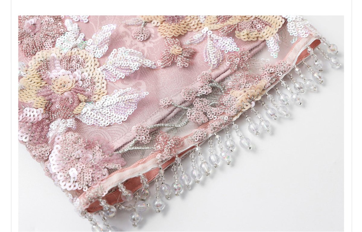 Luxury Embroidered Floral Jacket & Skirt Set(MS307) - Mariam's Collection