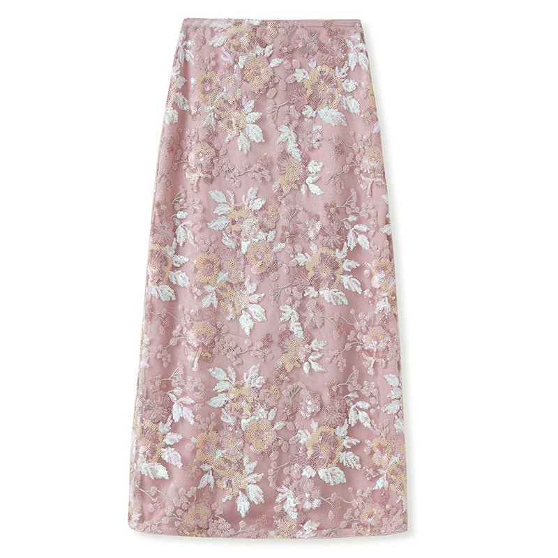 Luxury Embroidered Floral Jacket & Skirt Set(MS307) - Mariam's Collection