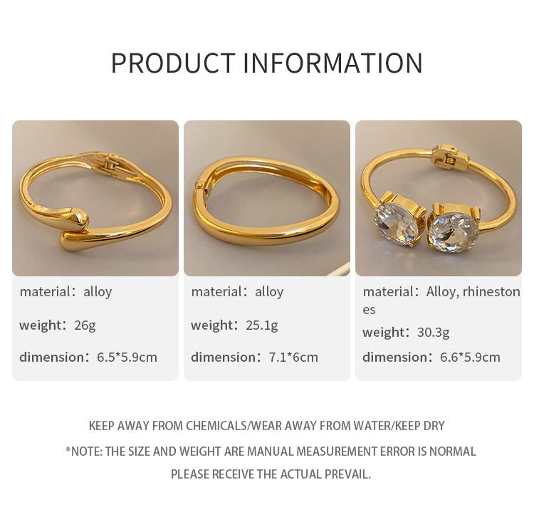 Luxury Minimalist Glossy High - grade Shiny Bracelets - Simple Temperament Cold - Tone Bangles (MAC242) - Mariam's Collection