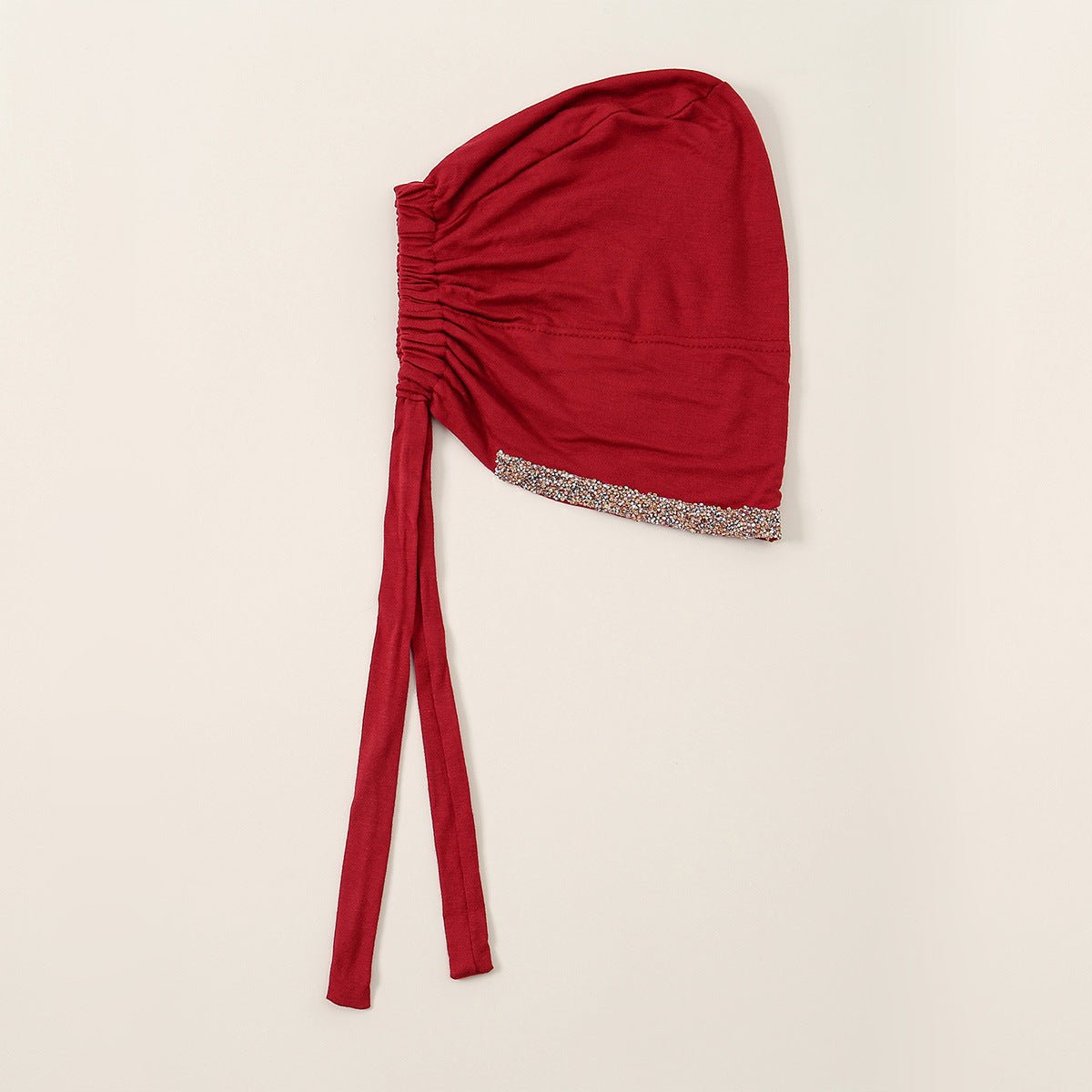 Luxury Modal Cotton Hijab Cap Crystal - Embellished Elastic Lace - Up Undercap with Breathable Design. (MH115) - Mariam's Collection