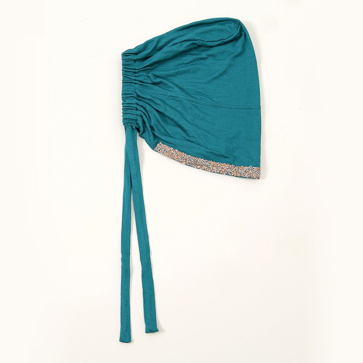 Luxury Modal Cotton Hijab Cap Crystal - Embellished Elastic Lace - Up Undercap with Breathable Design. (MH115) - Mariam's Collection