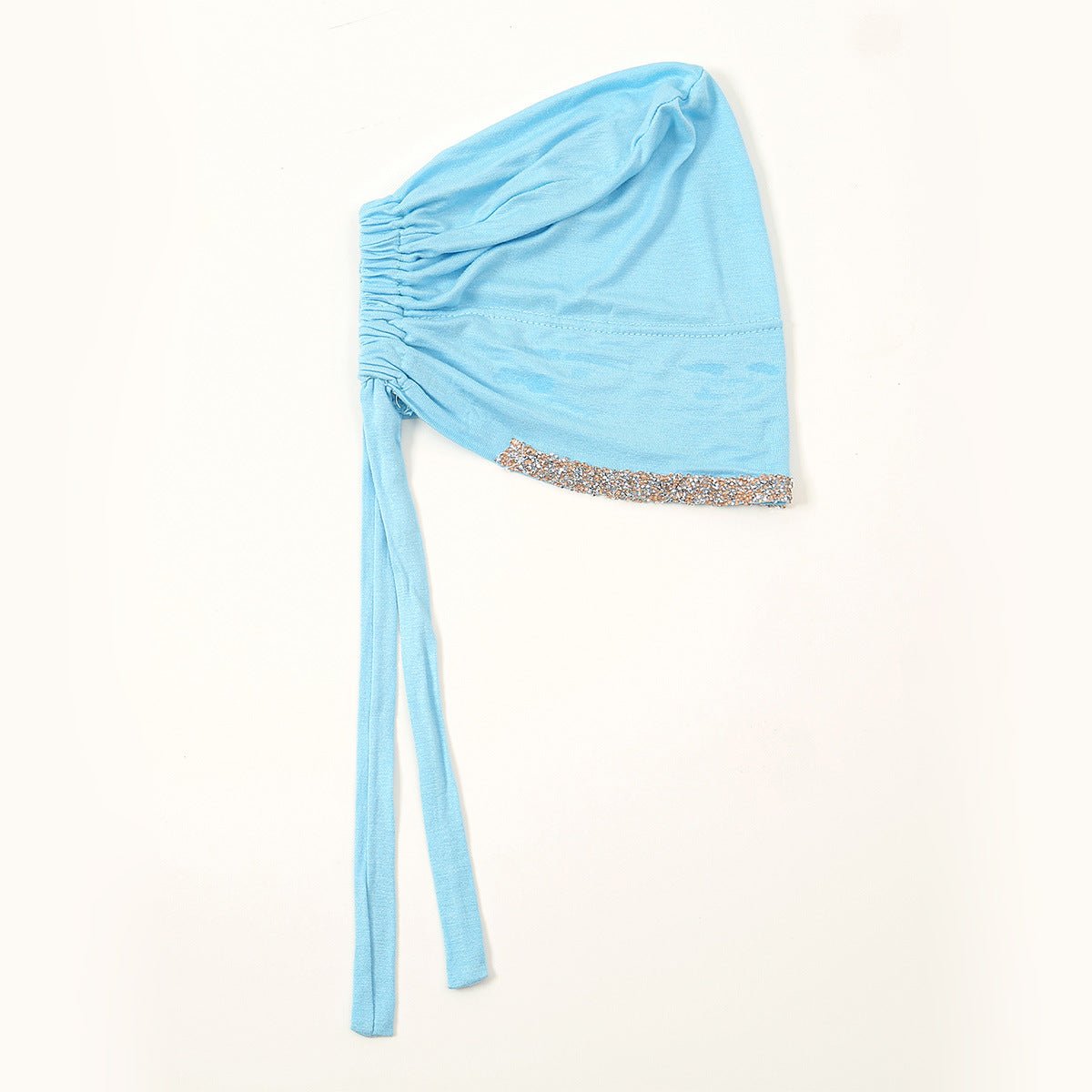 Luxury Modal Cotton Hijab Cap Crystal - Embellished Elastic Lace - Up Undercap with Breathable Design. (MH115) - Mariam's Collection