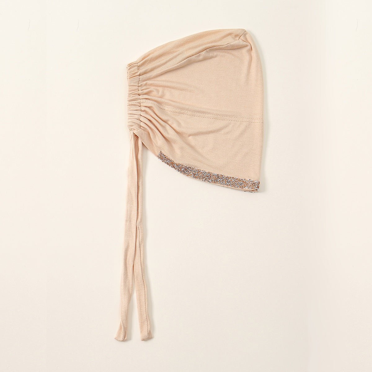 Luxury Modal Cotton Hijab Cap Crystal - Embellished Elastic Lace - Up Undercap with Breathable Design. (MH115) - Mariam's Collection