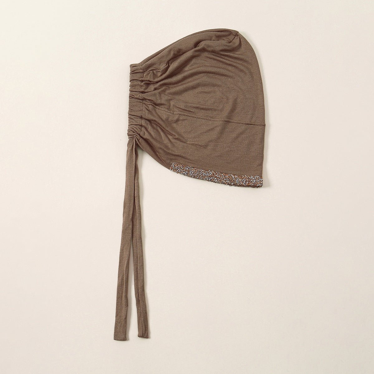 Luxury Modal Cotton Hijab Cap Crystal - Embellished Elastic Lace - Up Undercap with Breathable Design. (MH115) - Mariam's Collection