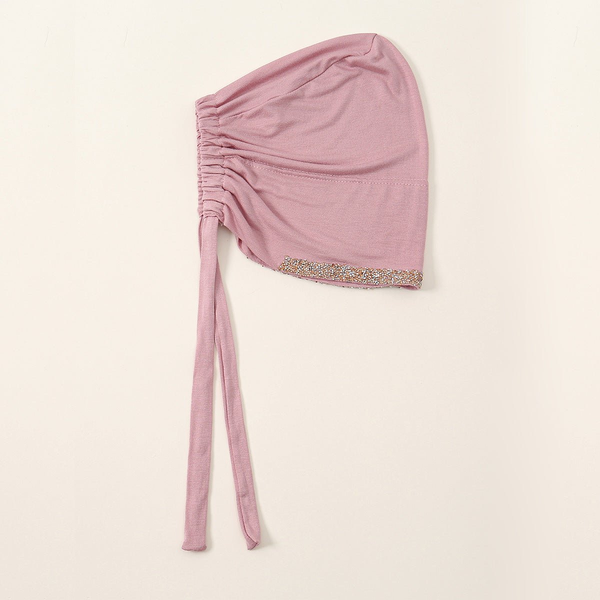 Luxury Modal Cotton Hijab Cap Crystal - Embellished Elastic Lace - Up Undercap with Breathable Design. (MH115) - Mariam's Collection
