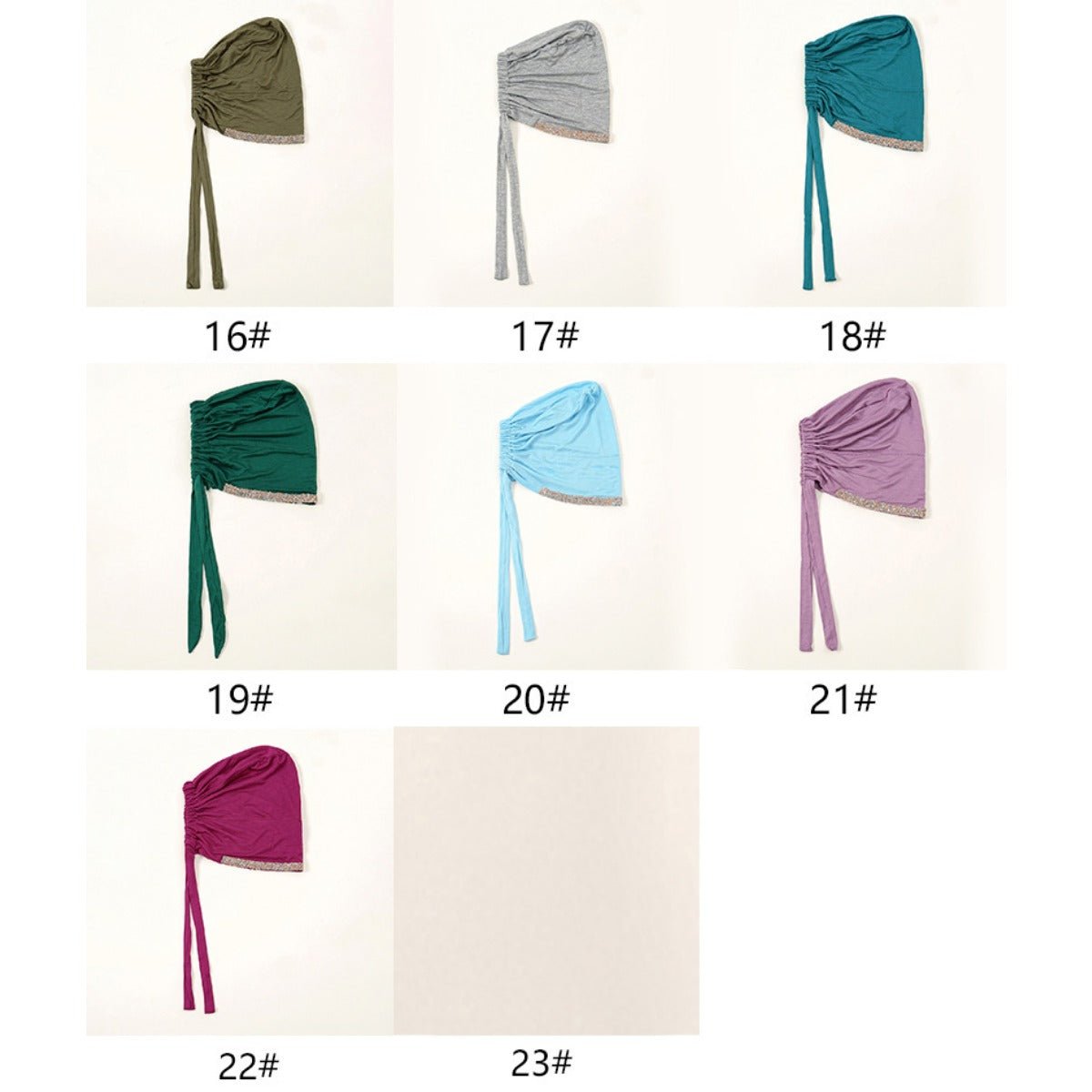 Luxury Modal Cotton Hijab Cap Crystal - Embellished Elastic Lace - Up Undercap with Breathable Design. (MH115) - Mariam's Collection