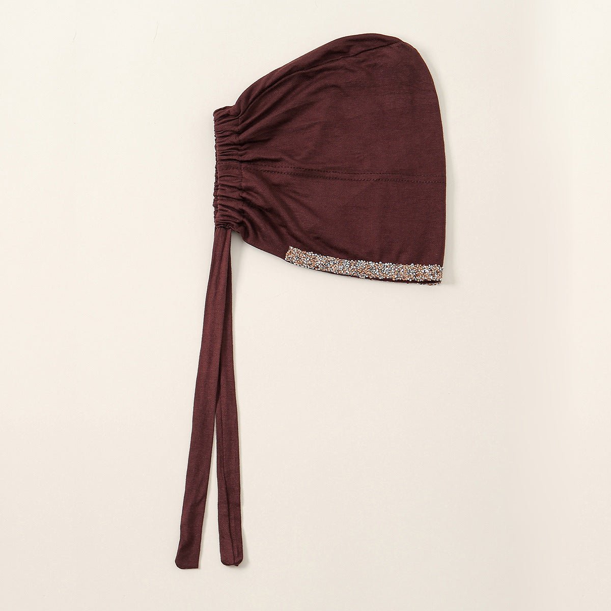 Luxury Modal Cotton Hijab Cap Crystal - Embellished Elastic Lace - Up Undercap with Breathable Design. (MH115) - Mariam's Collection