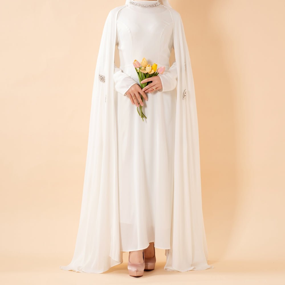 Luxury Satin Royal Cape Abaya(MA326) - Mariam's Collection