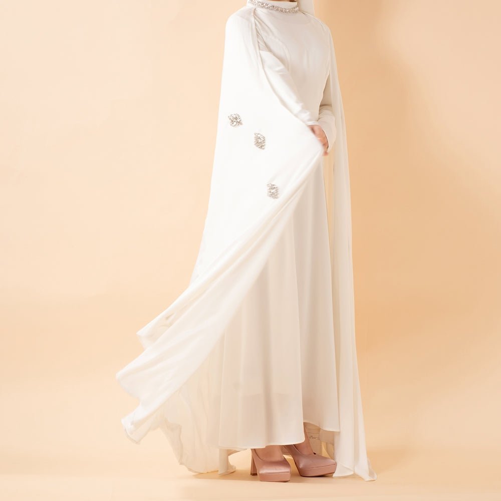 Luxury Satin Royal Cape Abaya(MA326) - Mariam's Collection