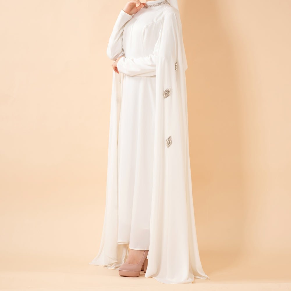 Luxury Satin Royal Cape Abaya(MA326) - Mariam's Collection