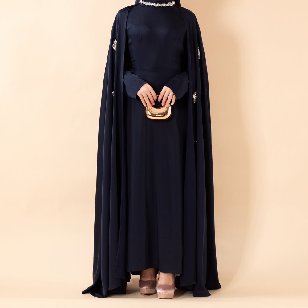 Luxury Satin Royal Cape Abaya(MA326) - Mariam's Collection