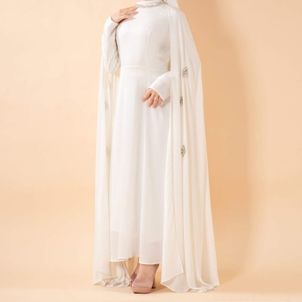 Luxury Satin Royal Cape Abaya(MA326) - Mariam's Collection