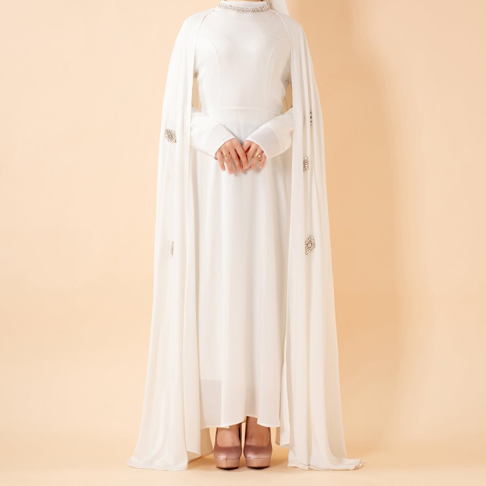 Luxury Satin Royal Cape Abaya(MA326) - Mariam's Collection