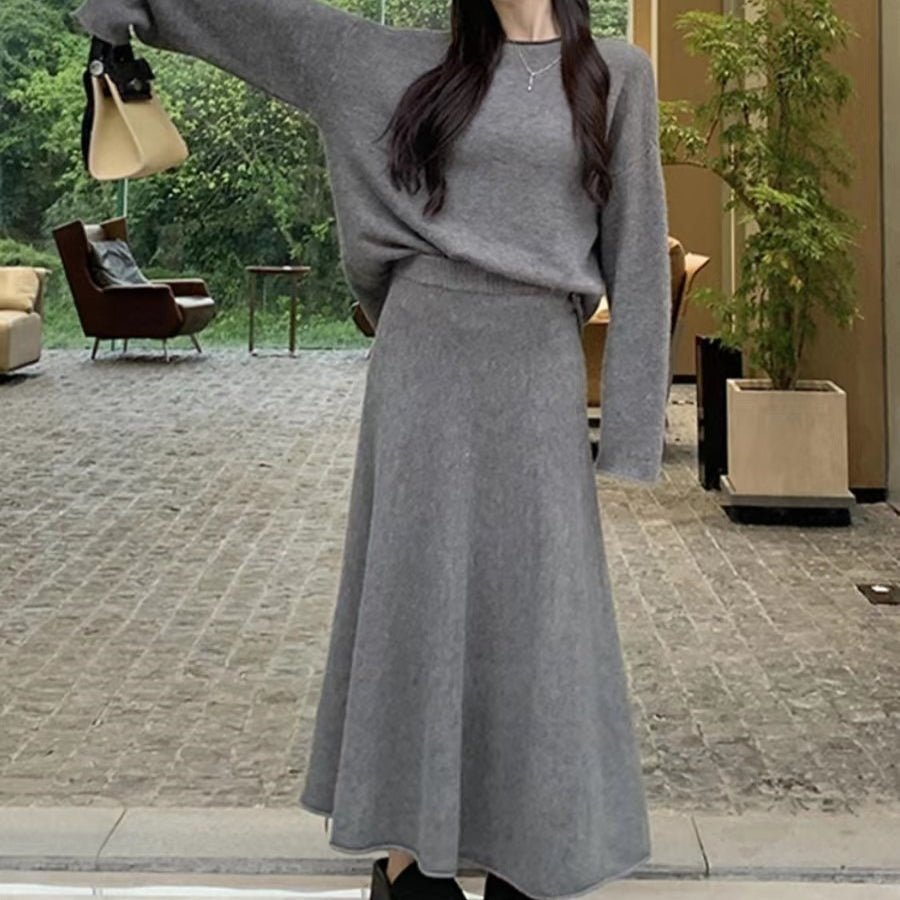 Luxury Soft Knit Sweater & Skirt Set | Autumn Winter Two - Piece Outfit(MS160) - Mariam's Collection