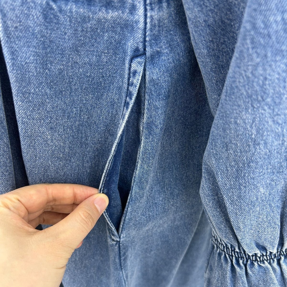 Lyocell Denim Maxi Dress(MS442) - Mariam's Collection