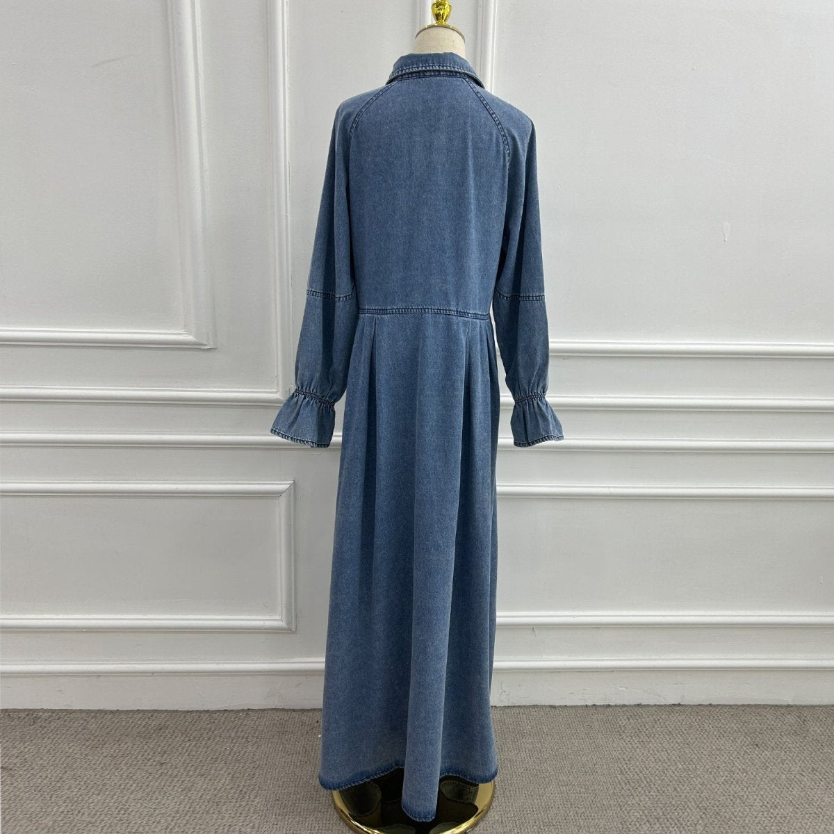Lyocell Denim Maxi Dress(MS442) - Mariam's Collection