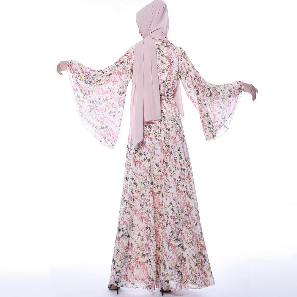 MA021 Double Layered Chiffon Floral Dress - Mariam's Collection