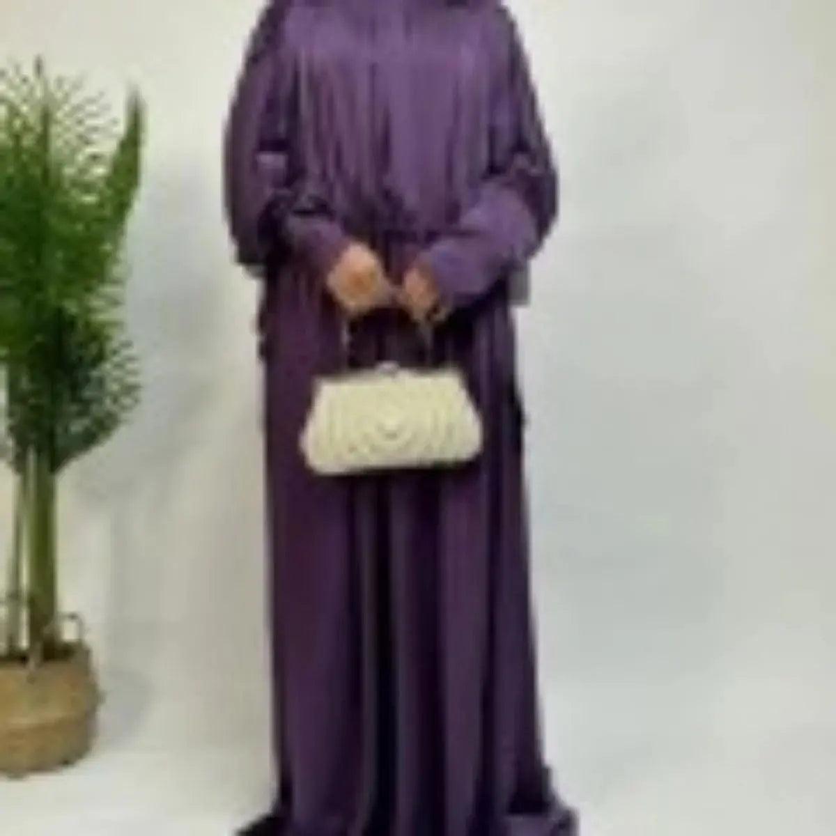 MA039 Armani Satin Drawstring Abaya Dress - Mariam's Collection