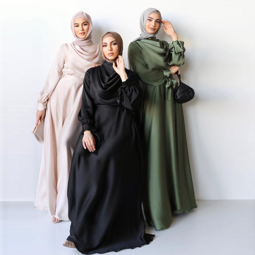 MA053 Layered Neckline and Butterfly Tie Sleeve Abaya - Mariam's Collection