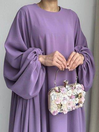 MA066 Simple Puff Sleeve Abaya - Mariam's Collection