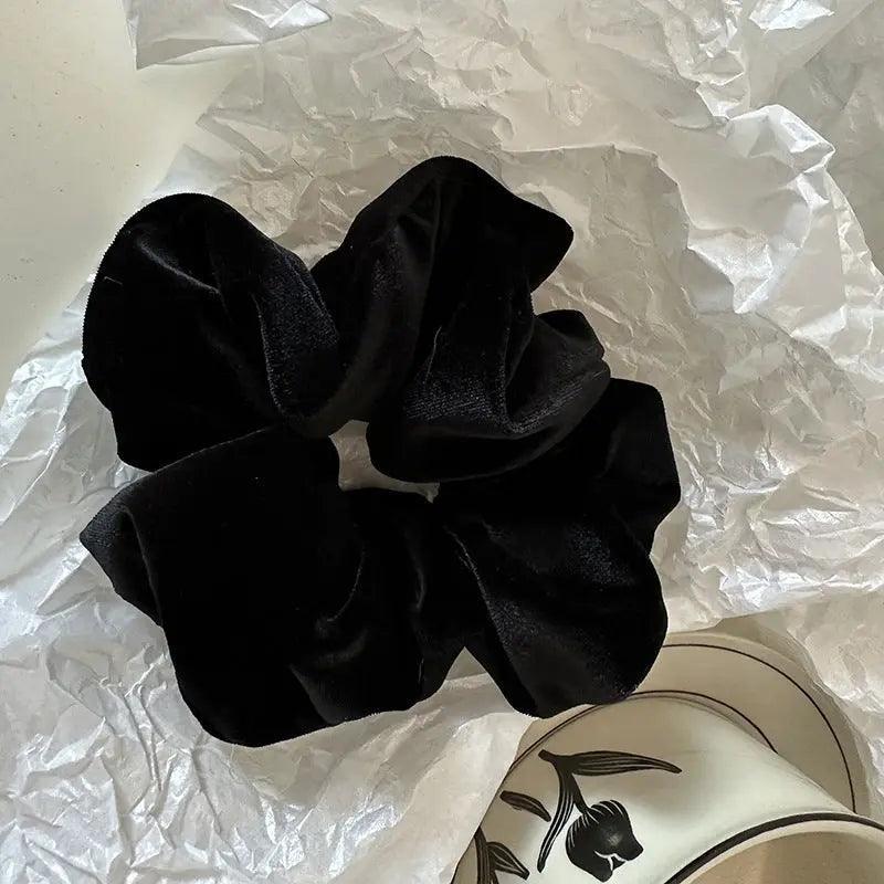 MAC009 hijab scrunchies, velvet flower hair accessories - Mariam's Collection