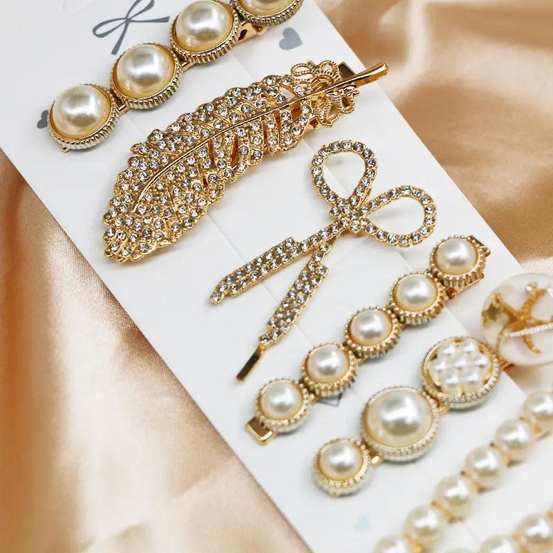 MAC015 Hijab Accessories, 6 Pcs Pearl Hairpin Set - Mariam's Collection