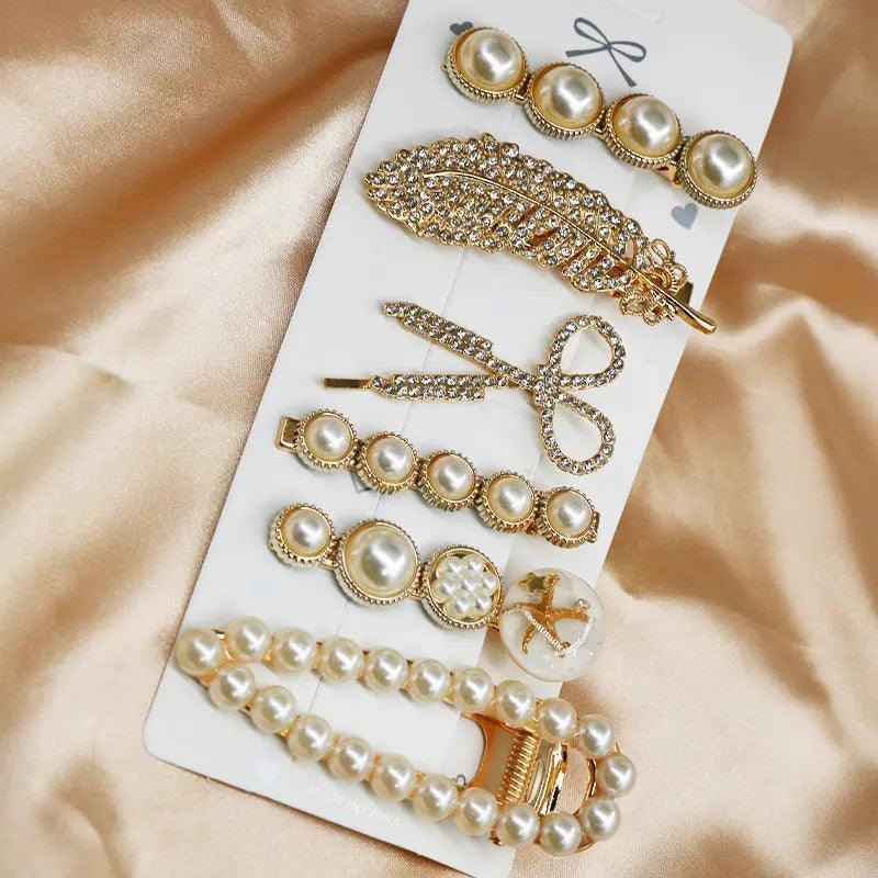MAC015 Hijab Accessories, 6 Pcs Pearl Hairpin Set - Mariam's Collection