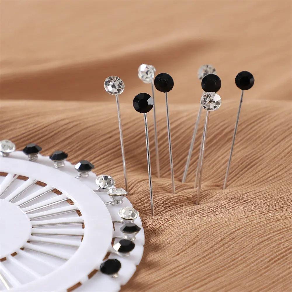 MAC020 Hijab Pin, 30pcs Colorful Crystal Hijab Pins - Mariam's Collection