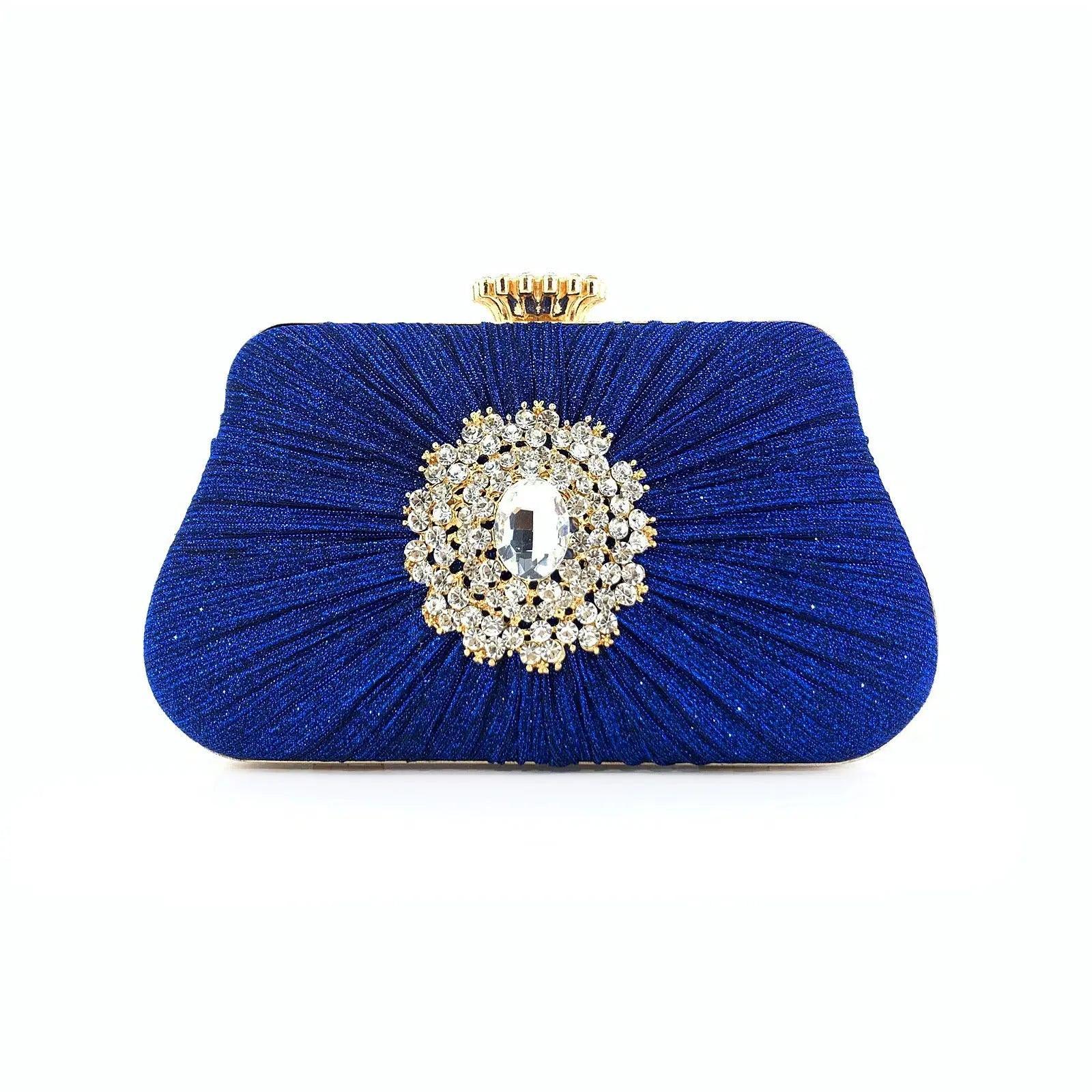 MAC033 Women's Pleated Craft Rhinestone Bag - Mariam's Collection