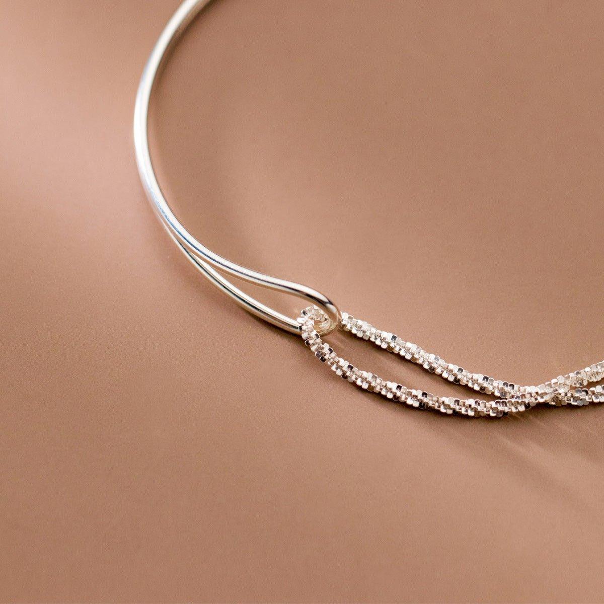 MAC089 Temperament And Personality Double - Layer Curved Tube Gypsophila Asymmetrical Bracelet - Mariam's Collection