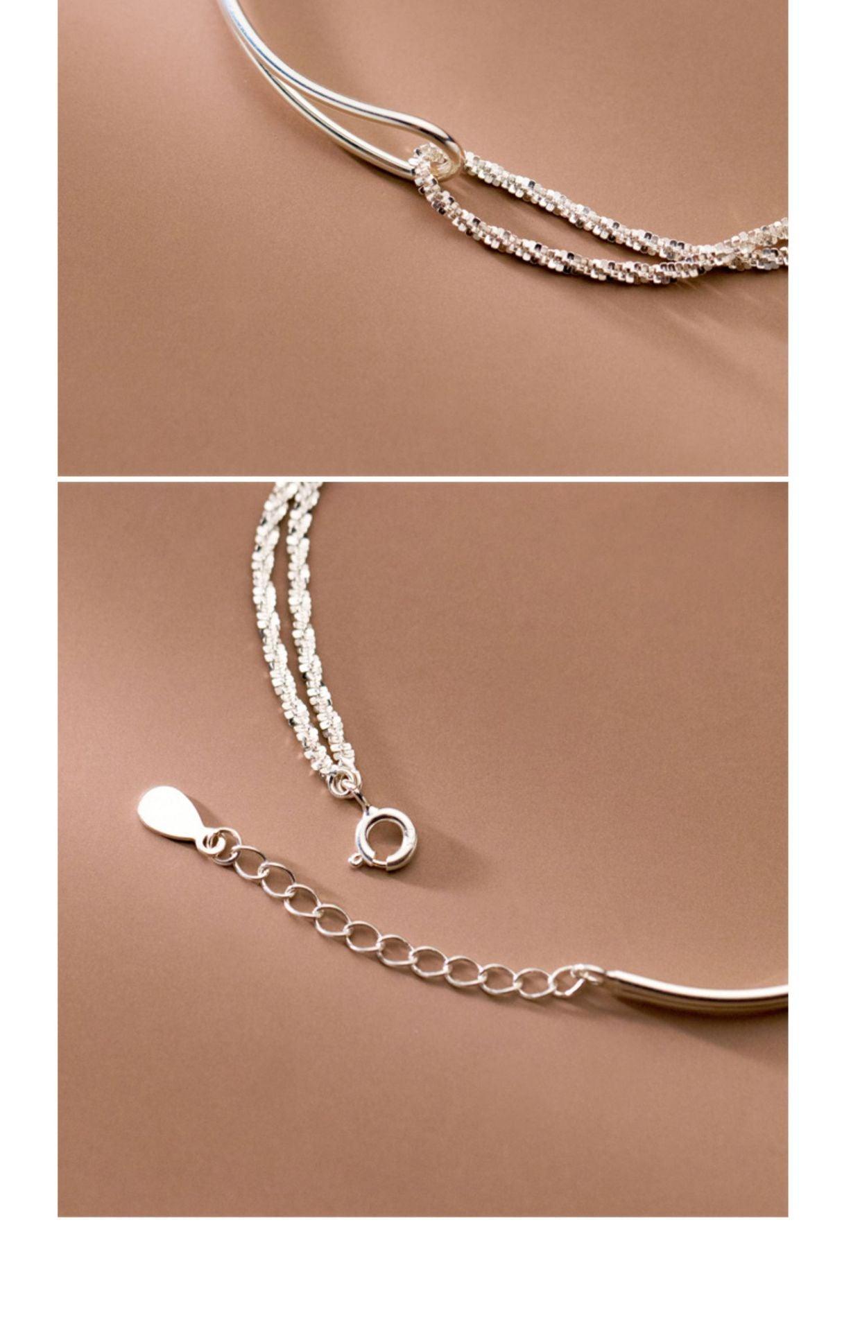 MAC089 Temperament And Personality Double - Layer Curved Tube Gypsophila Asymmetrical Bracelet - Mariam's Collection