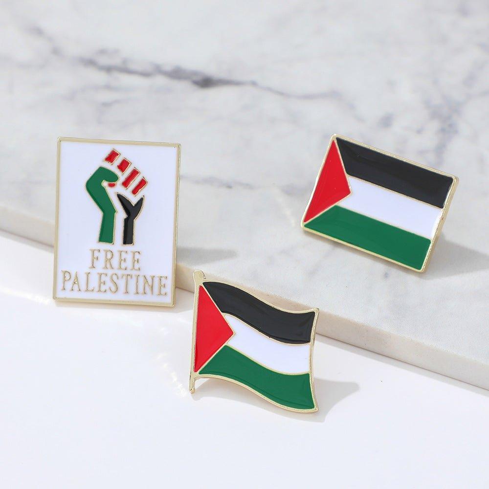 MAC105 Free Palestine flag Keffiyeh pin - Mariam's Collection