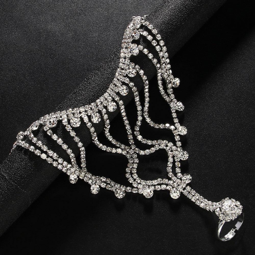 MAC118 Full Diamond Light Luxury Tassel Ring Bracelet - Mariam's Collection