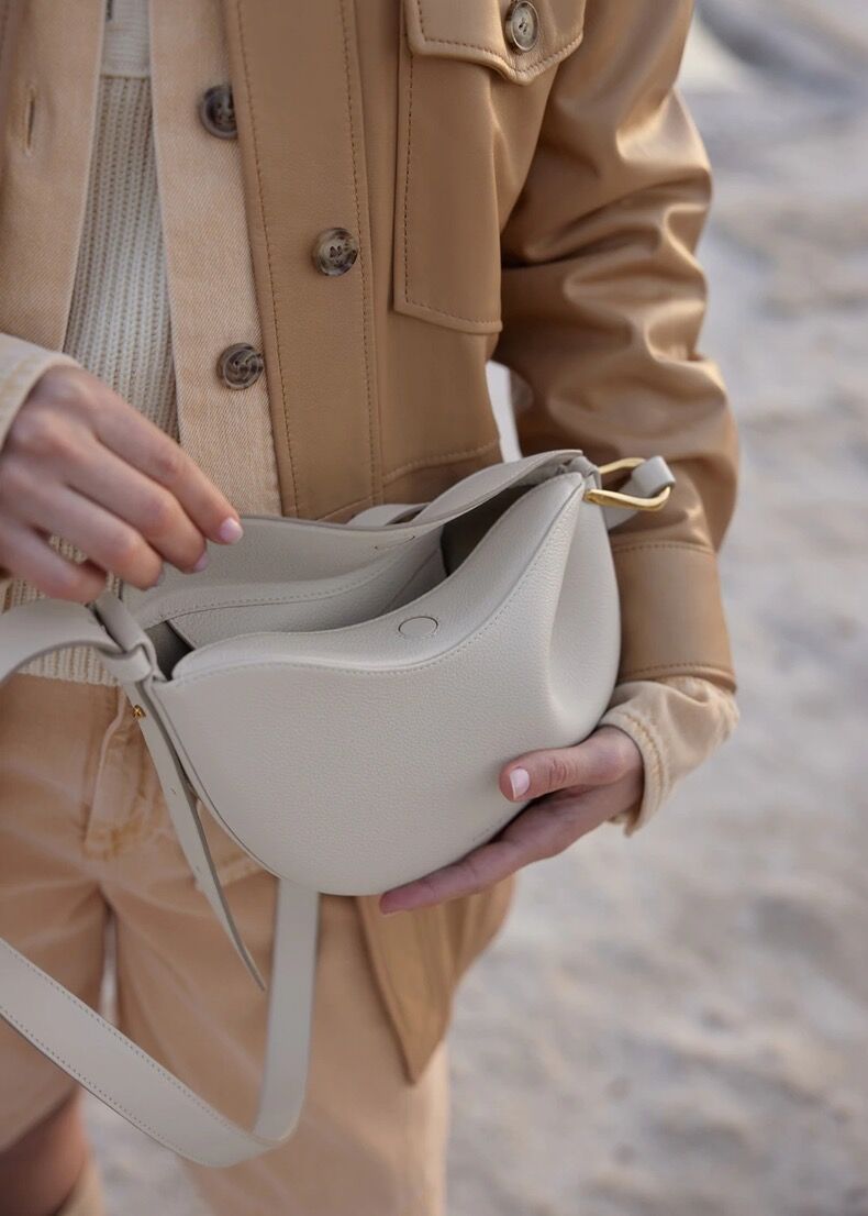 MAC182 Lychee Textured One - Shoulder Crossbody Saddle Bag - Mariam's Collection